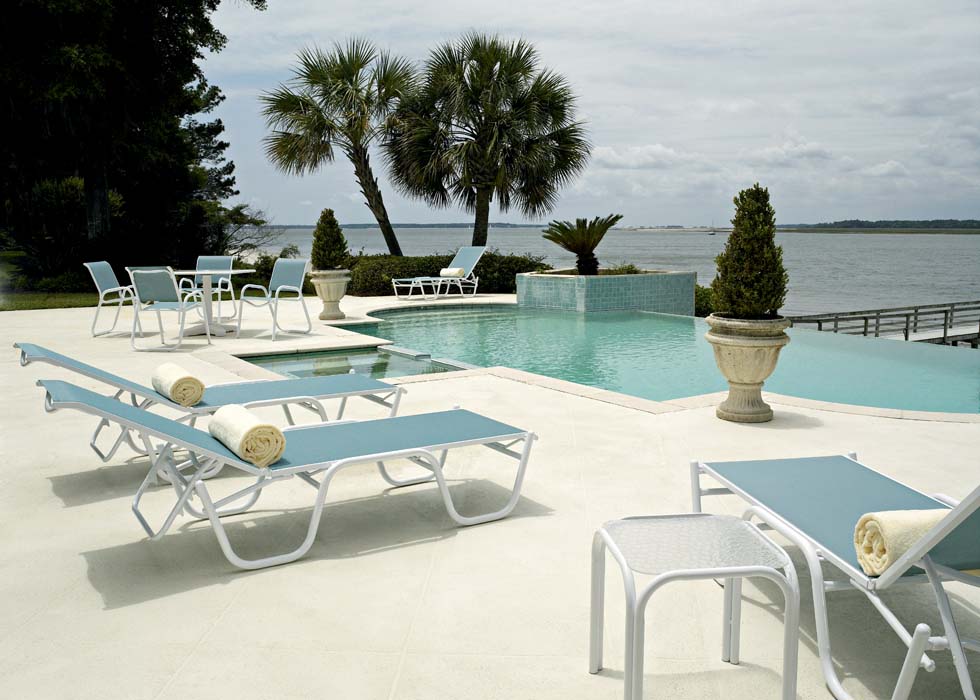 Gardenella Sling 16" Four-Position Lay-flat Stacking Armless Chaise