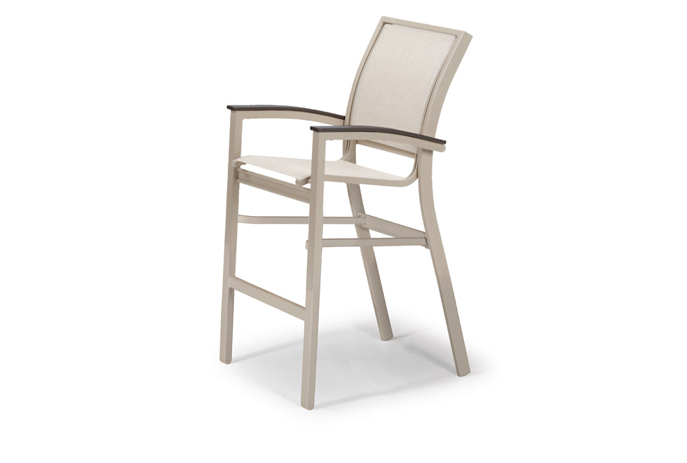 Bazza Sling Stacking Balcony Height Cafe Chair w/ Polymer Accents By Telescope Casual