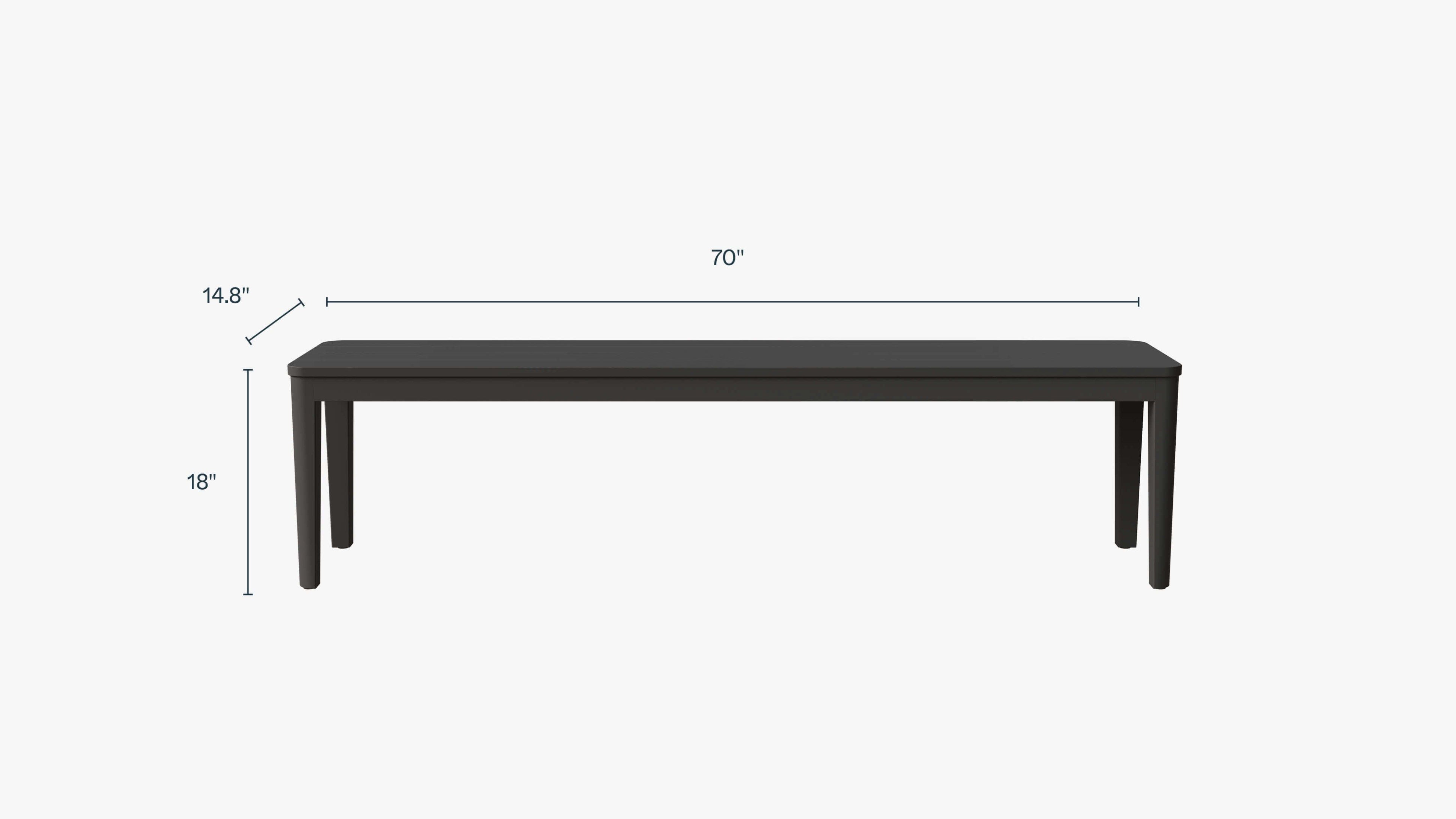 Aluminum Dining Bench By Outer dimensions