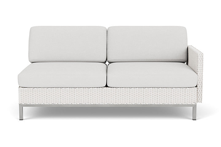 Elements Left Arm Settee with Loom Arm and Back Replacement Cushion by Lloyd Flanders