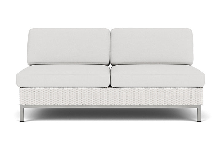 Elements Armless Settee with Loom Back Replacement Cushion by Lloyd Flanders