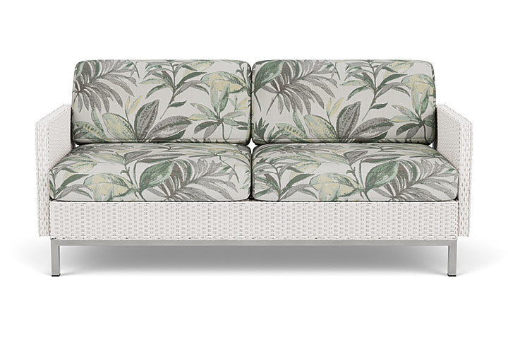 Elements Settee with Loom Arms and Back Replacement Cushion by Lloyd Flanders