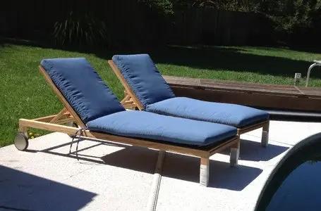 Classic Teak Chaise Lounge Cushion 2 Section