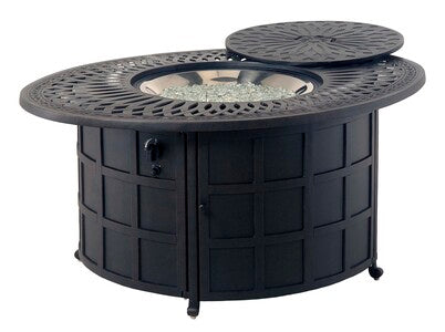 Mayfair 39"x 52" Oval Enclosed Gas Fire Pit Table (Desert Bronze)