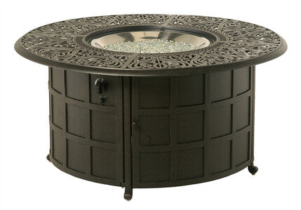 48" Rd Tuscany Enclosed Gas Fire Pit Table with Burner by Hanamint
