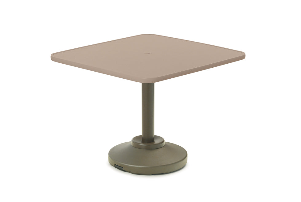 36" Square Value Hammered MGP Weighted Pedestal Base Tables 