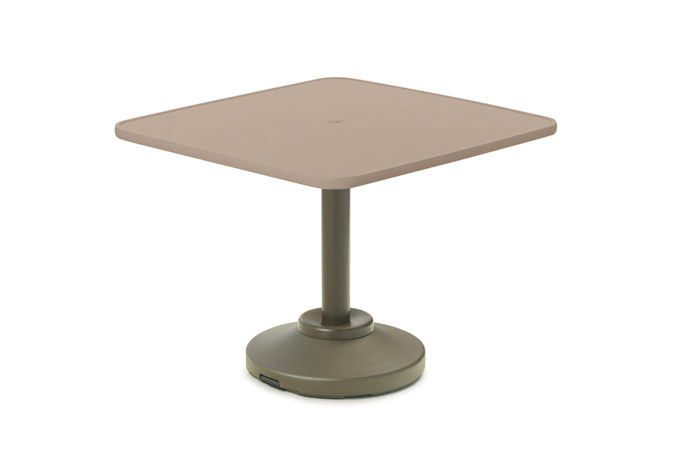 36" Square Value Hammered MGP Weighted Pedestal Base Tables
