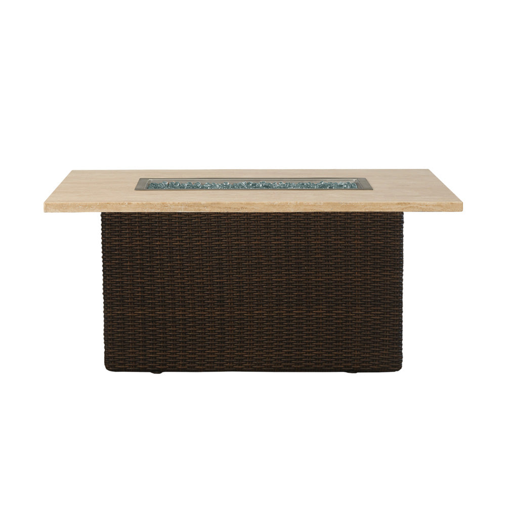 Mesa 52” Rectangular Fire Table with Stone Top by Lloyd Flanders