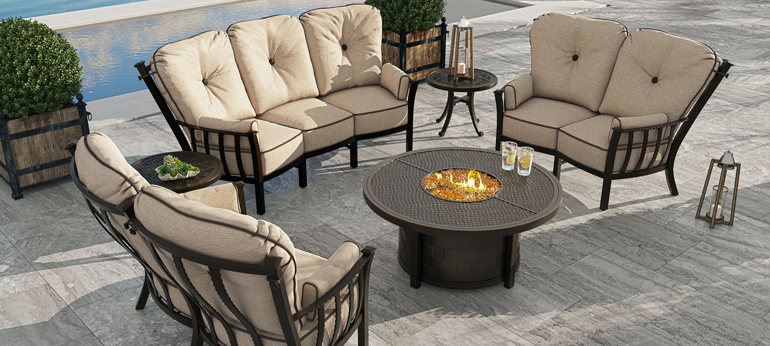 Santa Fe Ultra High Back Crescent Sofa By Castelle