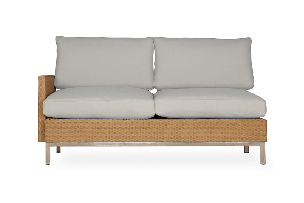 Elements Right Arm Settee with Loom Arm and Back By Lloyd Flanders