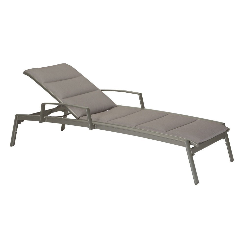 Elance Chaise Lounge w/ Arms Replacement Padded Sling by Tropitone