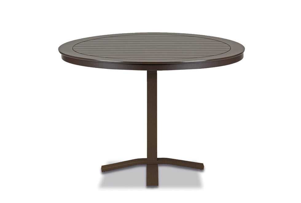 48" Round MGP Slat Top  Pedestal Base Tables