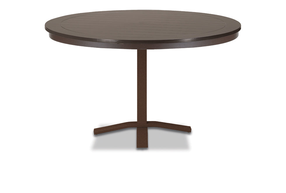 48" Round MGP Slat Top  Pedestal Base Tables