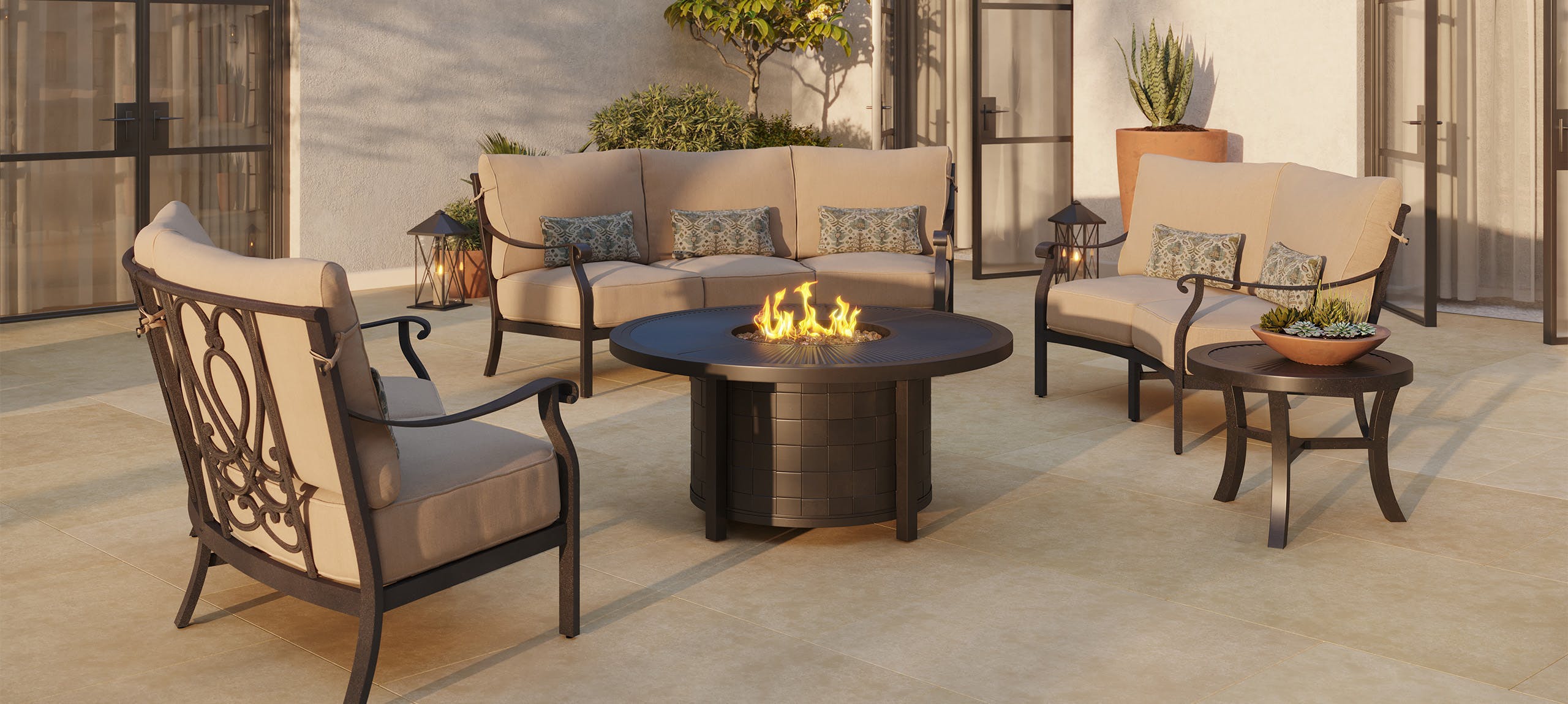 Madrid Fire Pit Table 5 pcs Set Madrid Fire Pit Table 5 pcs Set