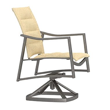 Avana Padded Sling Swivel Rocker Dining Arm Chair by Ow Lee