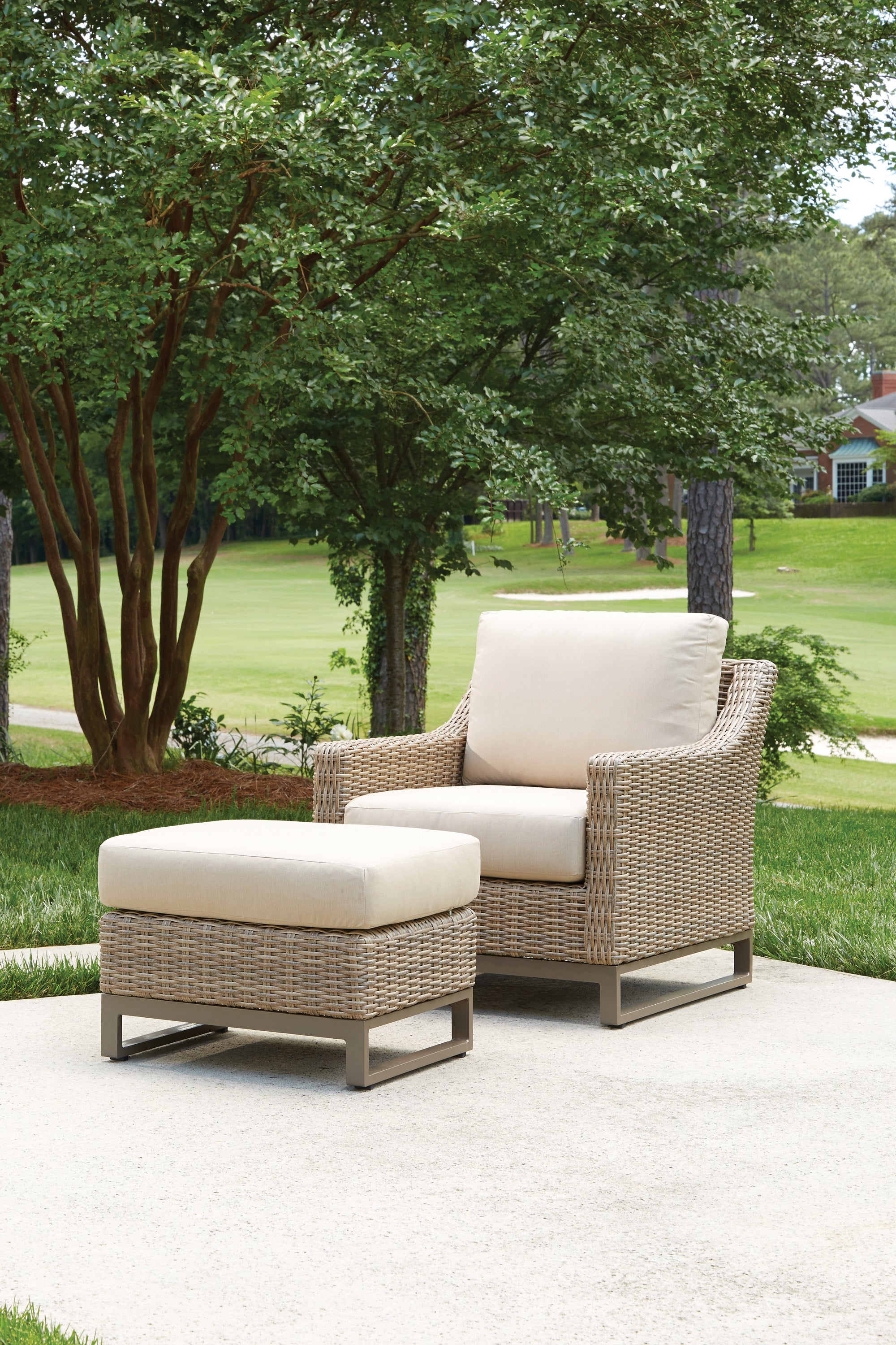 Milan Lounge Chair and Ottoman by Lloyd Flanders