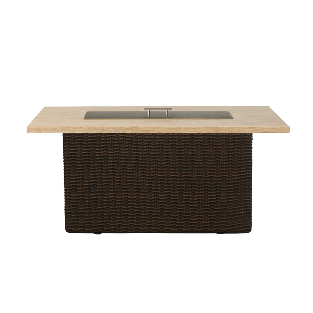Mesa 52” Rectangular Fire Table with Stone Top by Lloyd Flanders