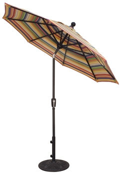 7 foot striped patio umbrella 7.5' Push Button Umbrella Frame Only