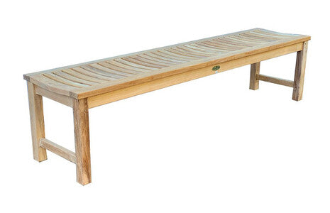 Madison Backless Teak Bench 72" By Classic Teak