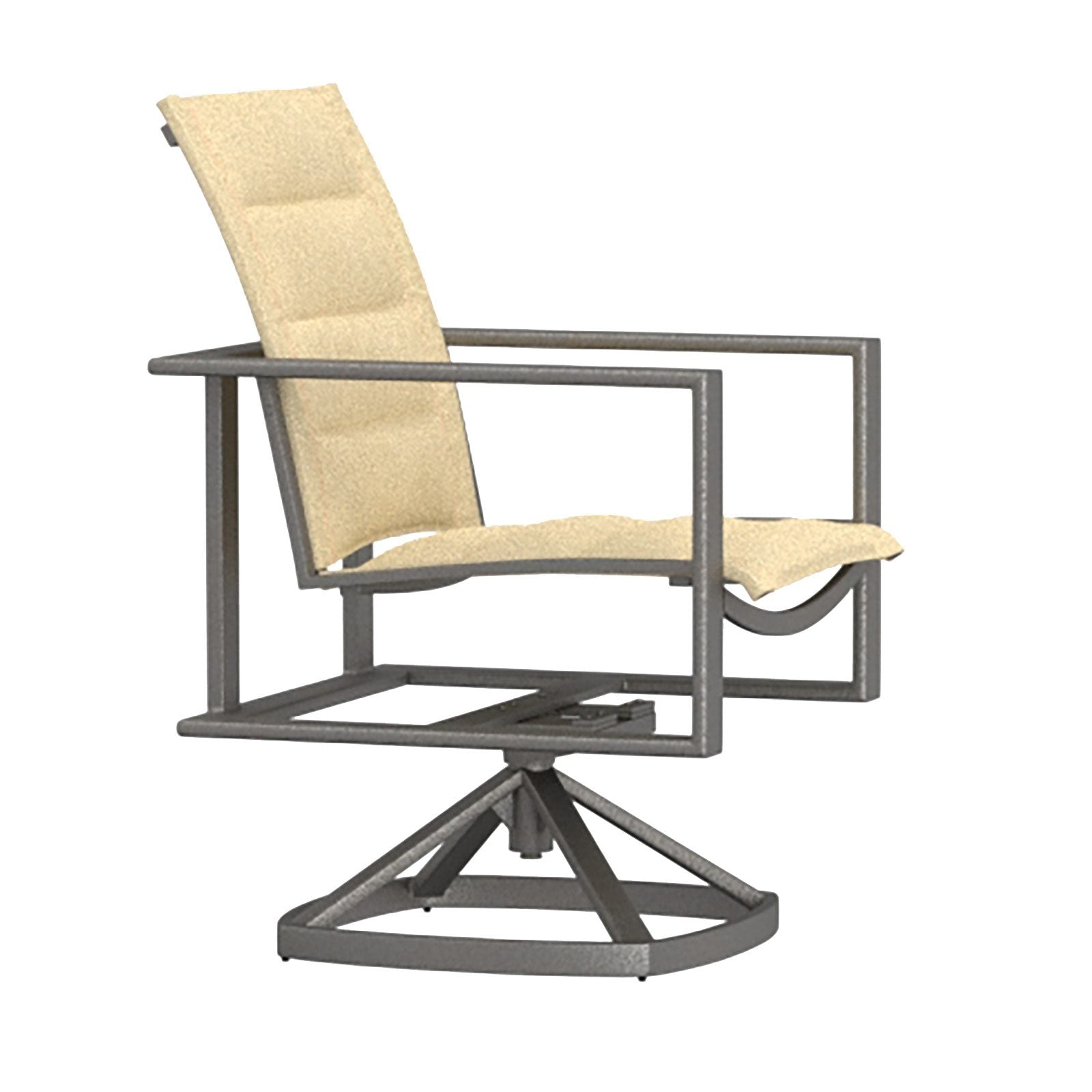 Studio Padded Sling Swivel Rocker Dining Arm Chair by O.W Lee