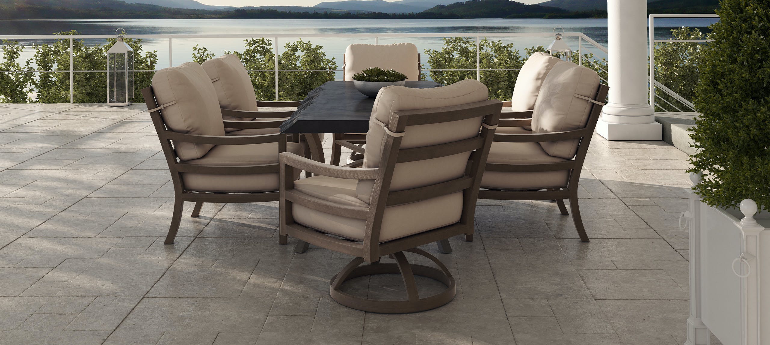 Roma Cushioned Swivel Rocker By Castelle