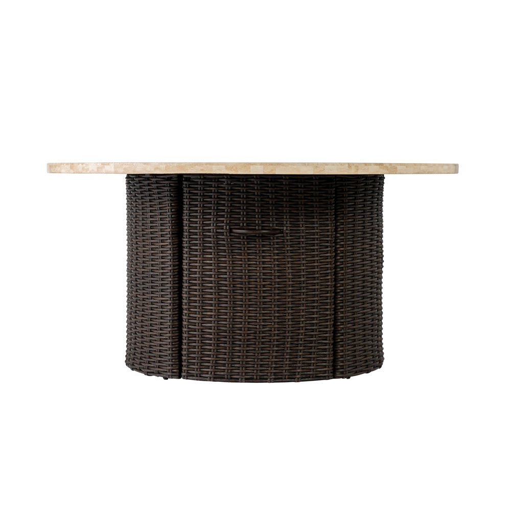 Mesa 48” Round Fire Table with Stone Top by Lloyd Flanders