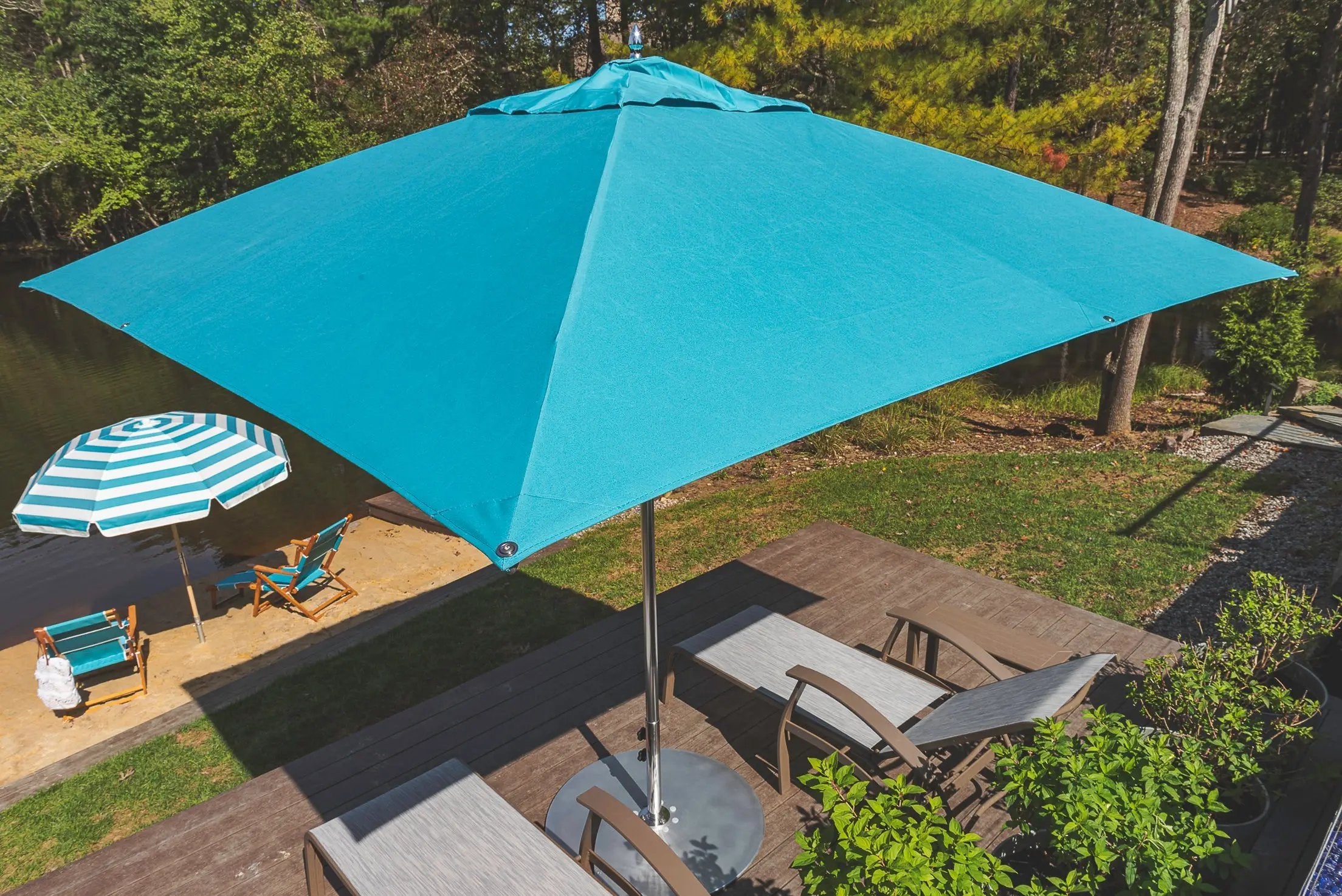 G-Series Monterey 10 X 10F Square Fiberglass Market Umbrella by Frankf