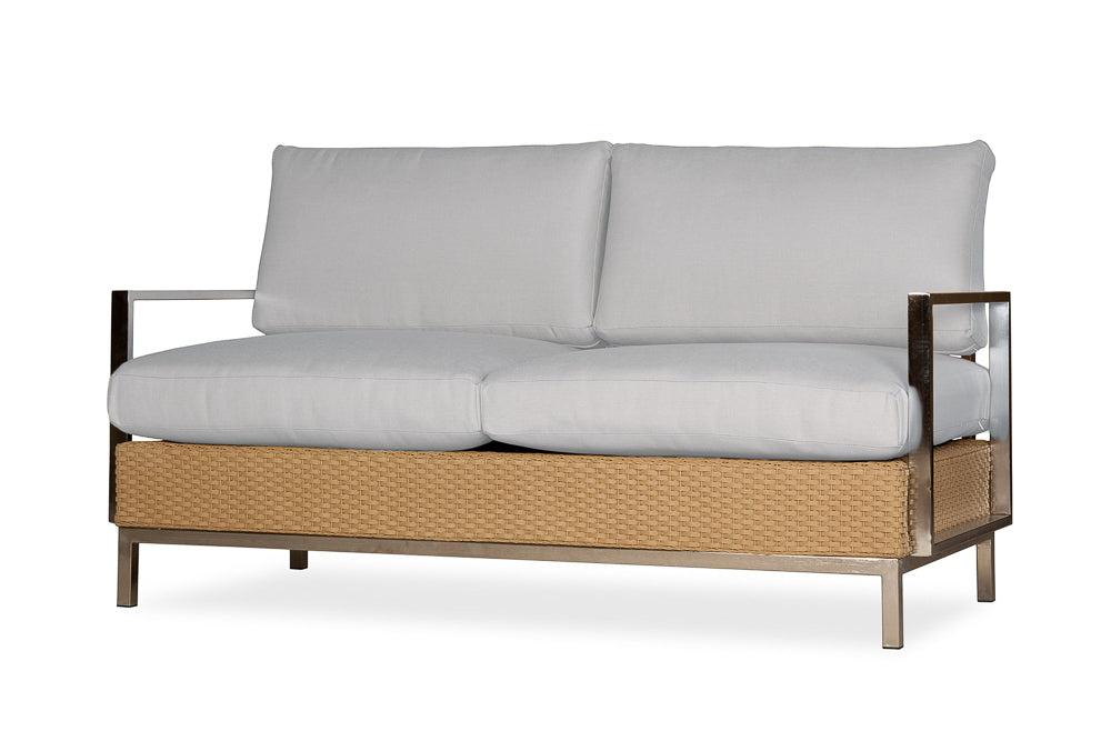 Elements Settee with Stainless Steel Arms and Back By Lloyd Flanders