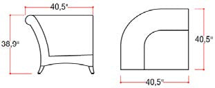 Antigua Sectional 90 Degree Corner Seat by Patio Renaissance