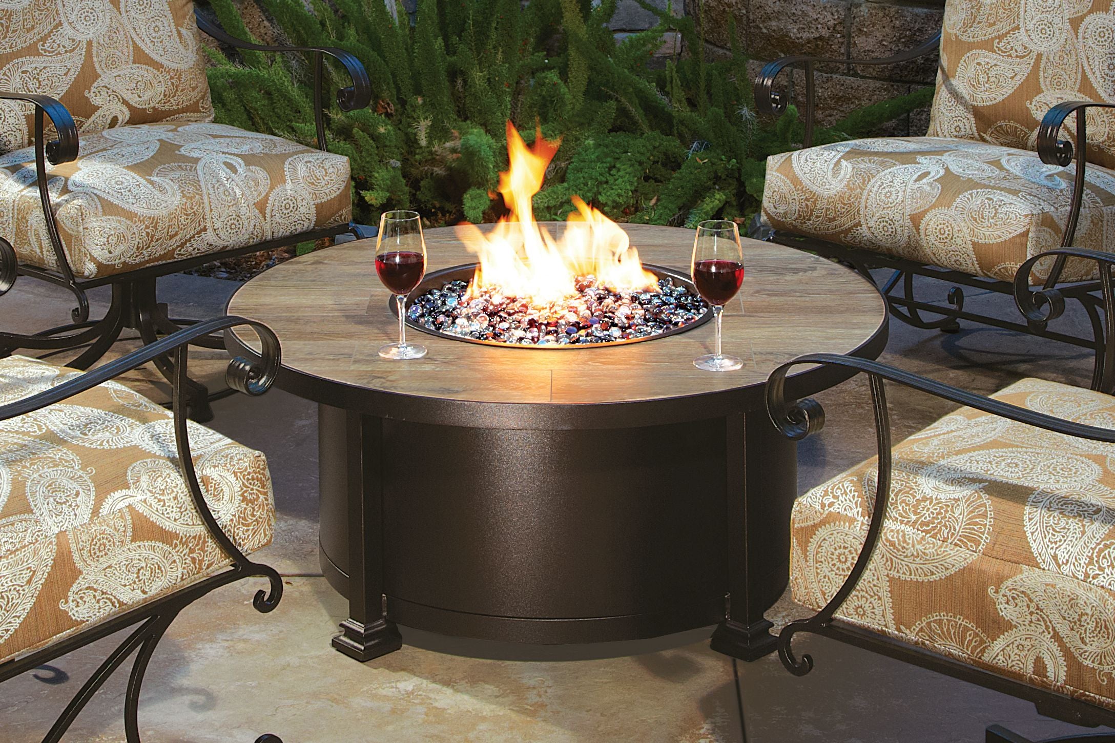 42" Dia. Round Santorini Iron Fire Pit by Ow Lee