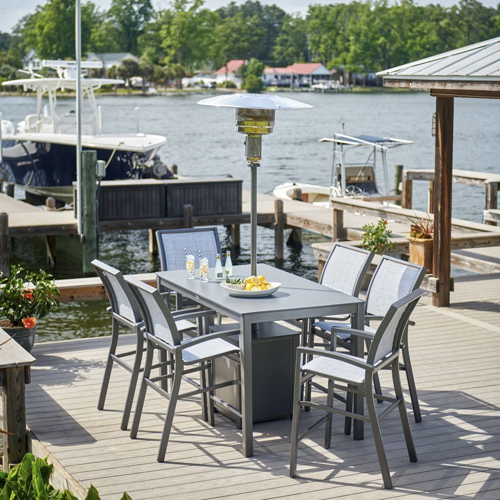 Kendall Sling Stacking Balcony Height Arm Chair