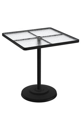Acrylic 36" Square KD Pedestal Bar Umbrella Table