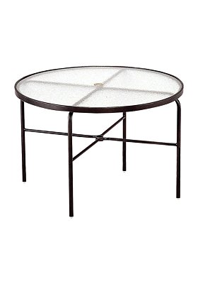 60'' round patio table with umbrella hole Outdoor Round Dining Table Table Base Color: Greco Tropitone