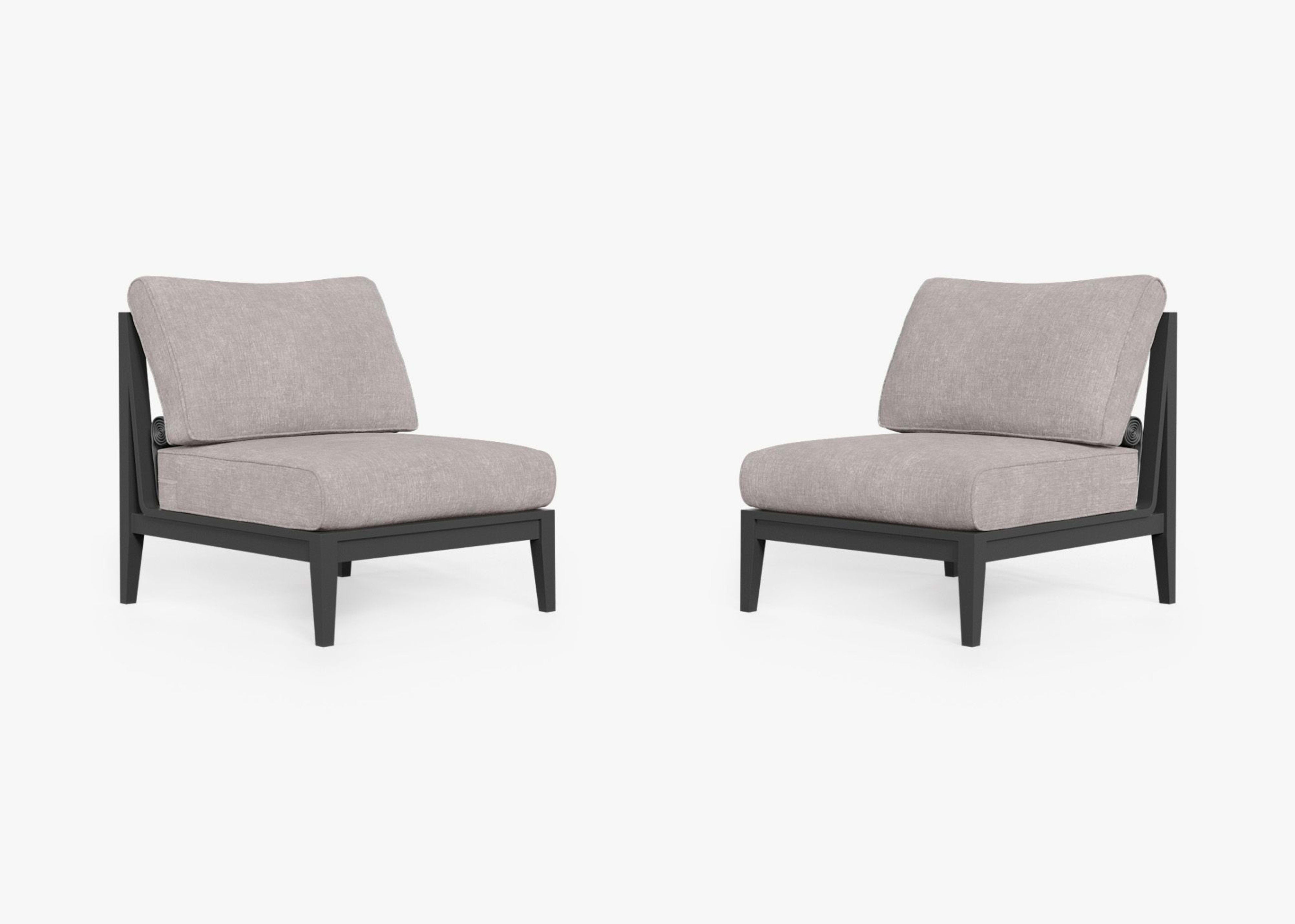Aluminum Outdoor Armless Chair Conversation Set