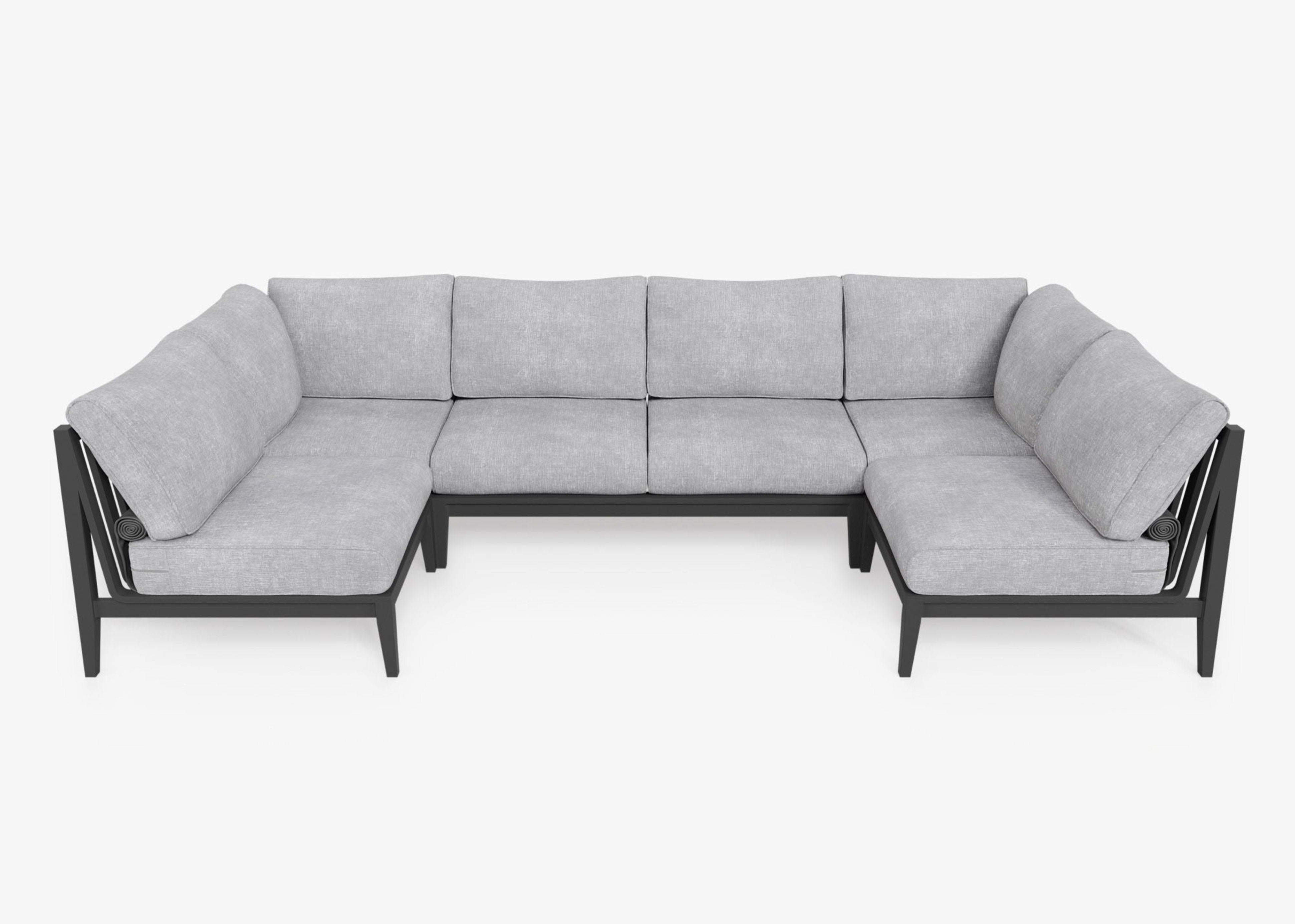 Aluminum Outdoor U Sectional - 6 Seat