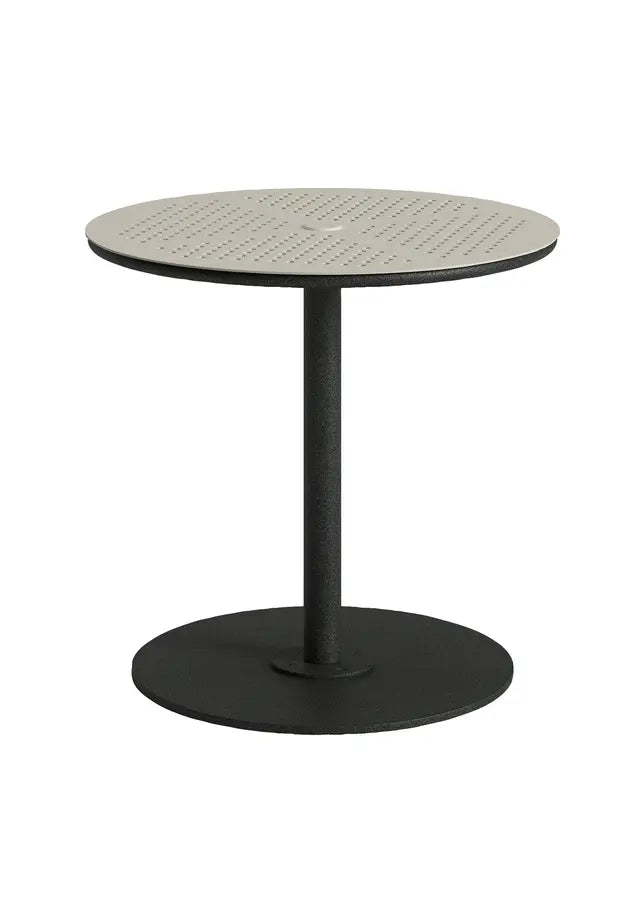 Axis 36" Round Hexis Pattern Top KD Pedestal Dining Umbrella Table by Tropitone