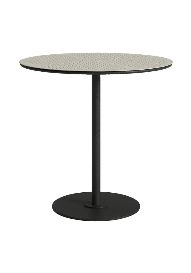 Axis 42" Round Hexis Pattern Top KD Pedestal Bar Umbrella Table by Tropitone