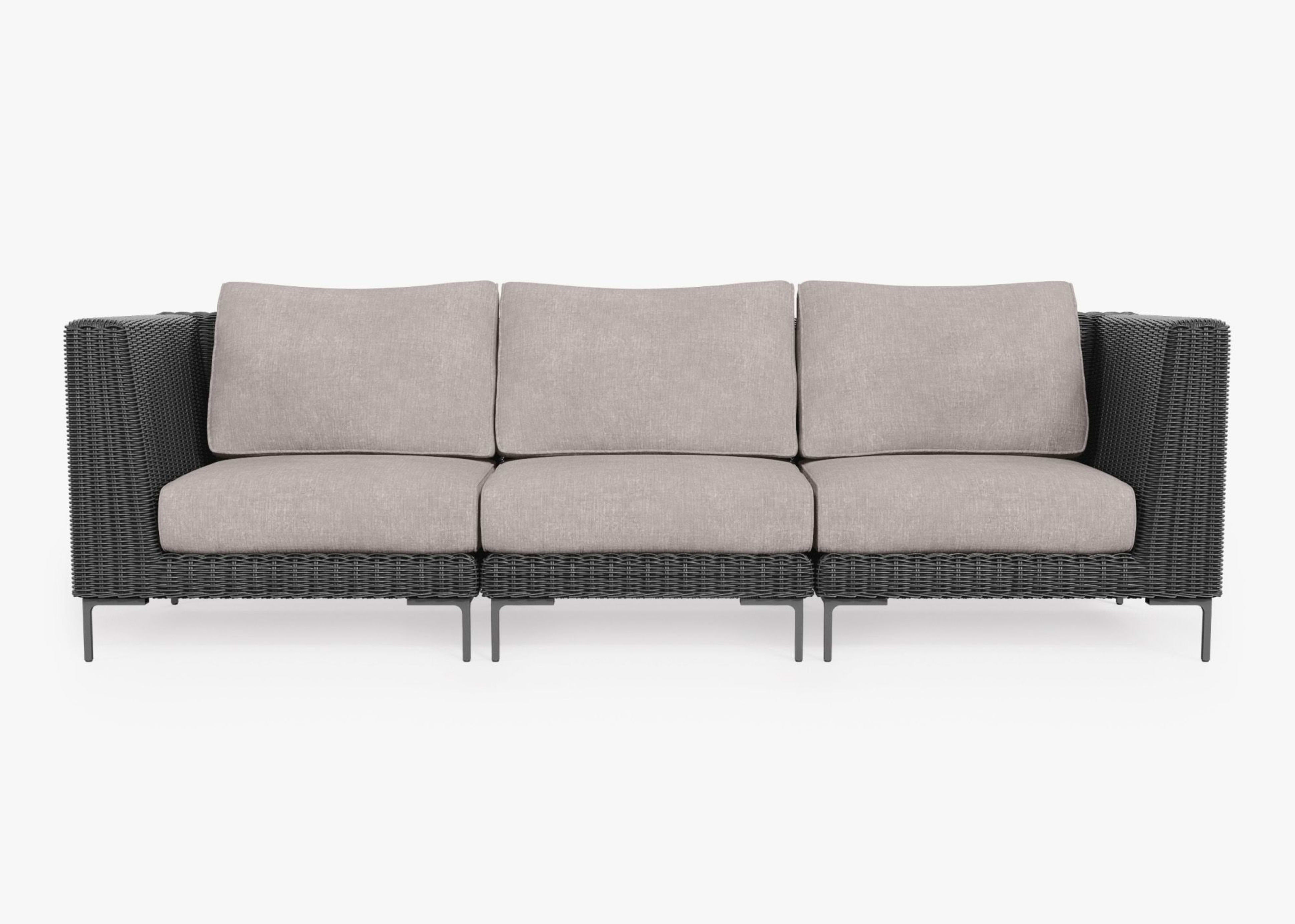 black Wicker Outdoor Sofa - 3 Seat By Outer