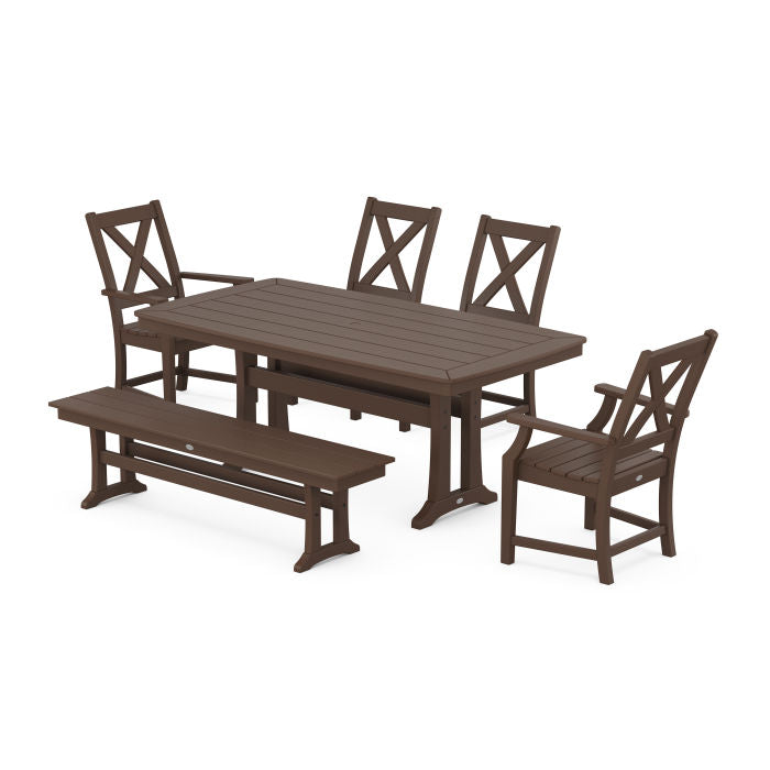 Braxton 6-Piece Dining Set with Trestle Legs by Pollywood