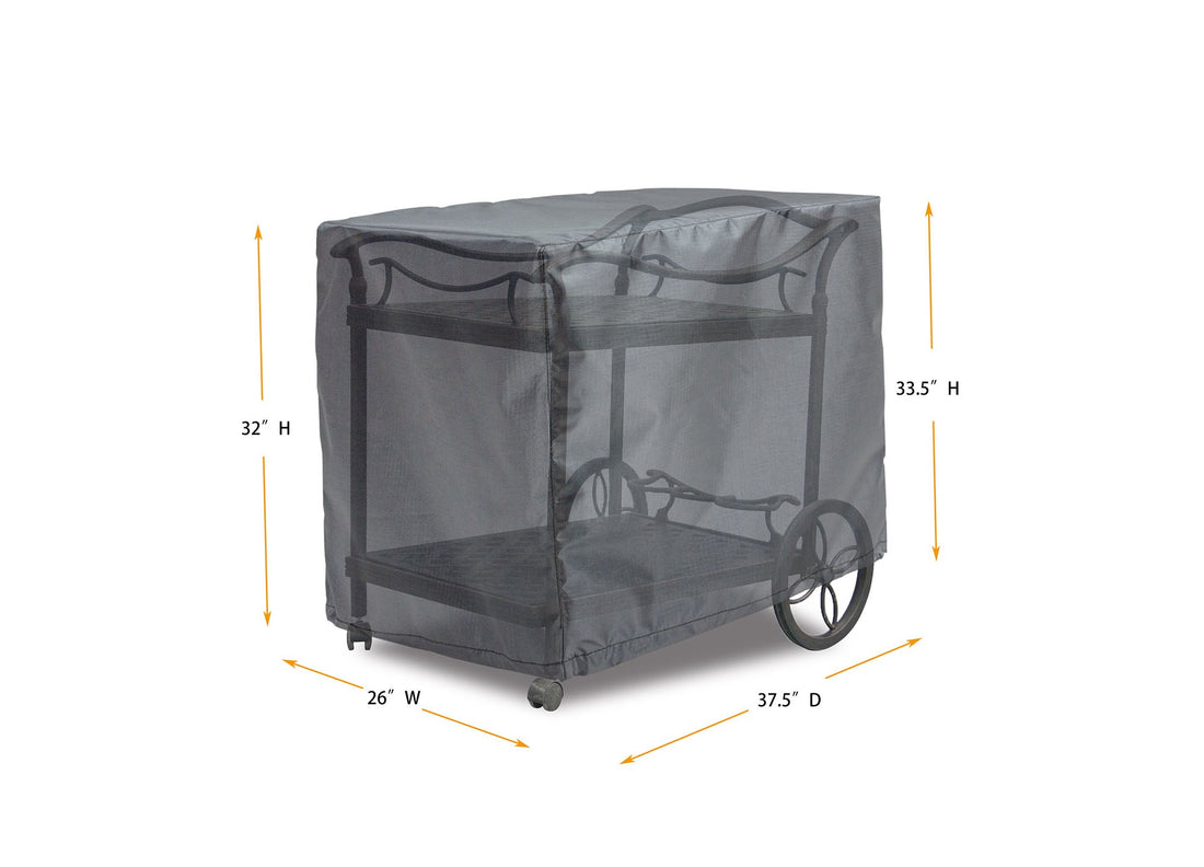 Tea Cart Cover - 37.5'' W x 26'' D x 32''/33.5'' H - Mercury By Shield