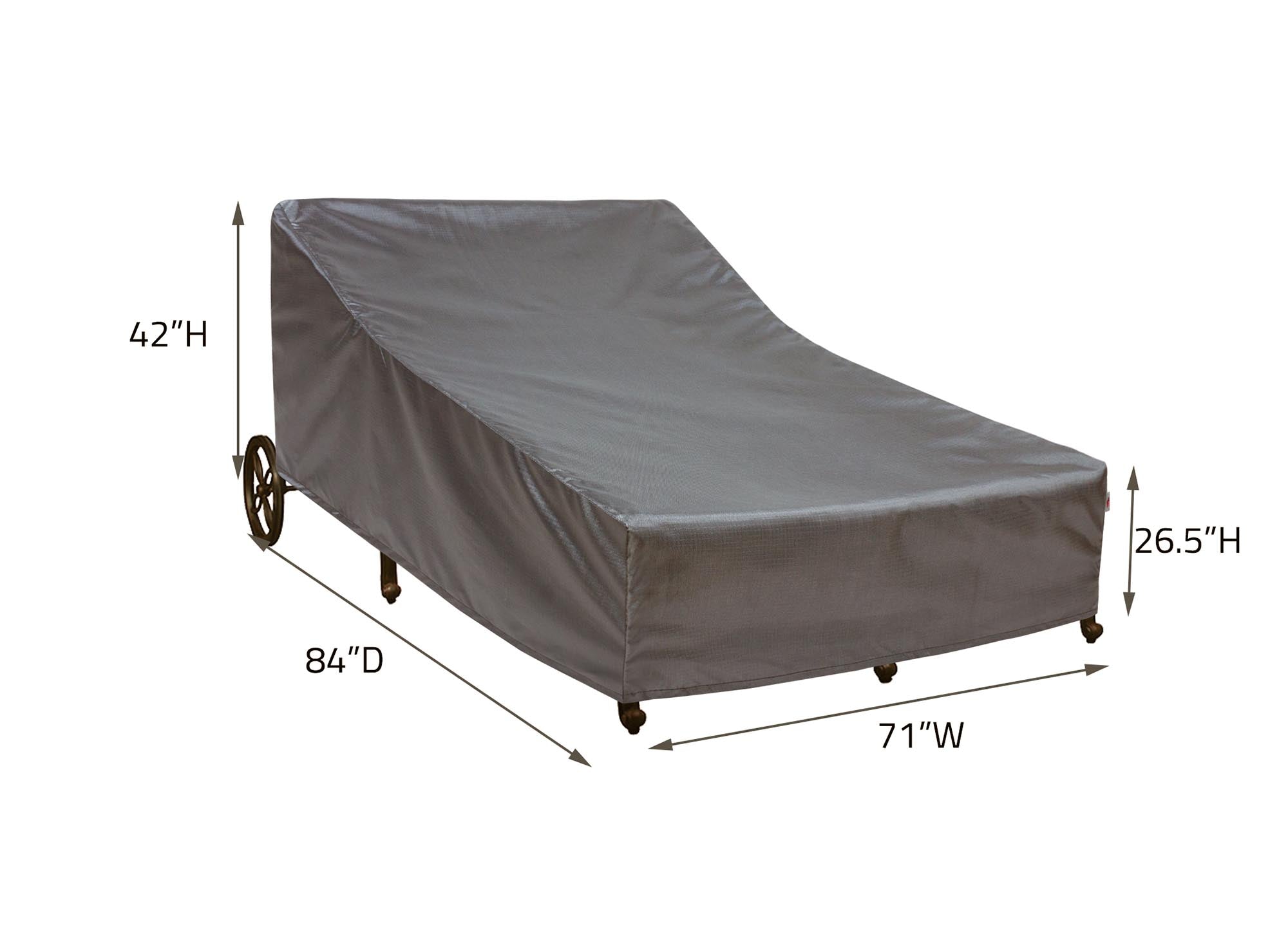 Double Chaise Lounge Cover - 71"Wx84"Dx42"H - Mercury