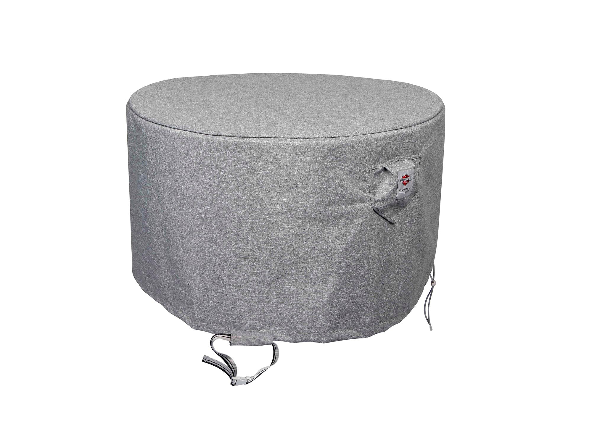 Fire Table Cover Round - 53"Dia x 25"H Platinum By Shield