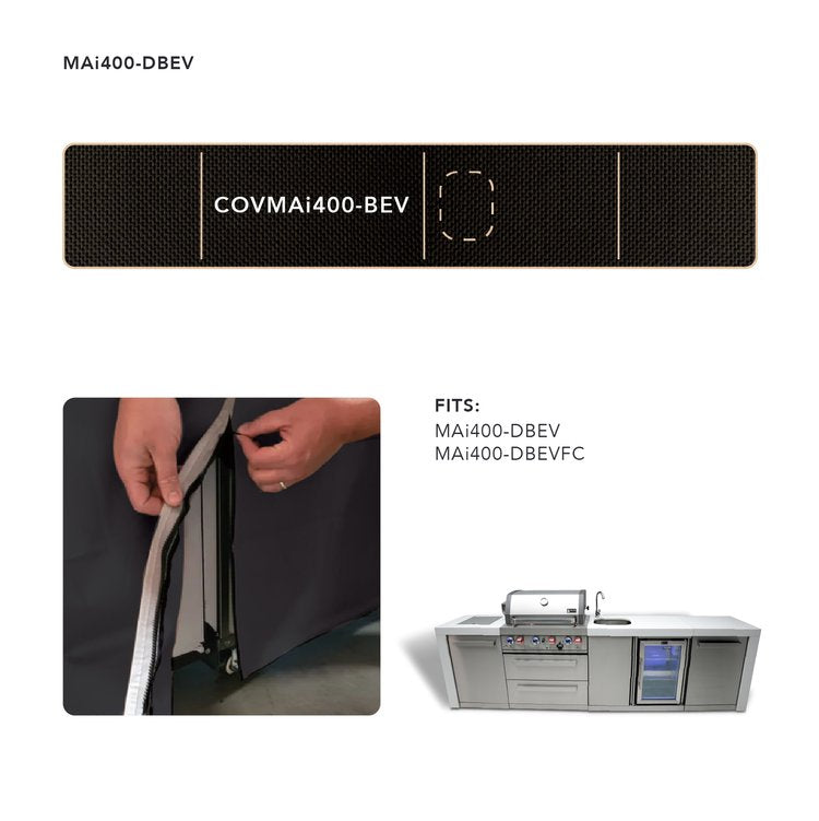 Cover for 4 Burner Island with a Beverage Center COVMAi400-BEV by Mont Alpi