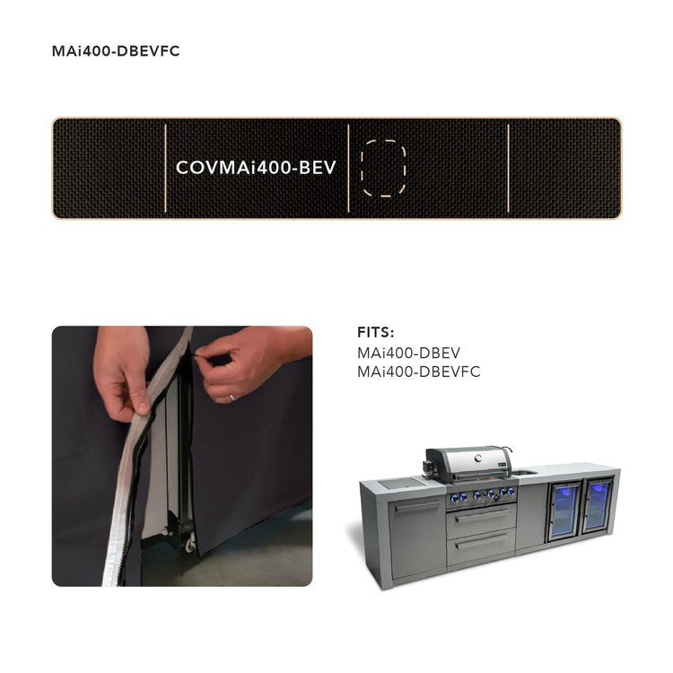 Cover for 4 Burner Island with a Beverage Center COVMAi400-BEV by Mont Alpi