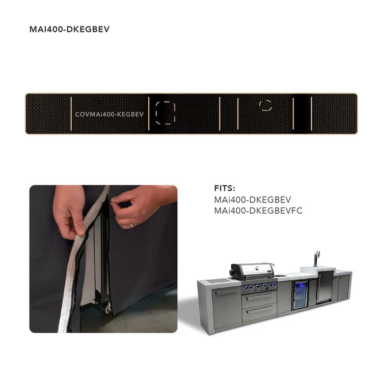 Cover for 4 Burner Island with a Kegerator and Beverage Center COVMAi400-KEGBEV by Mont Alpi