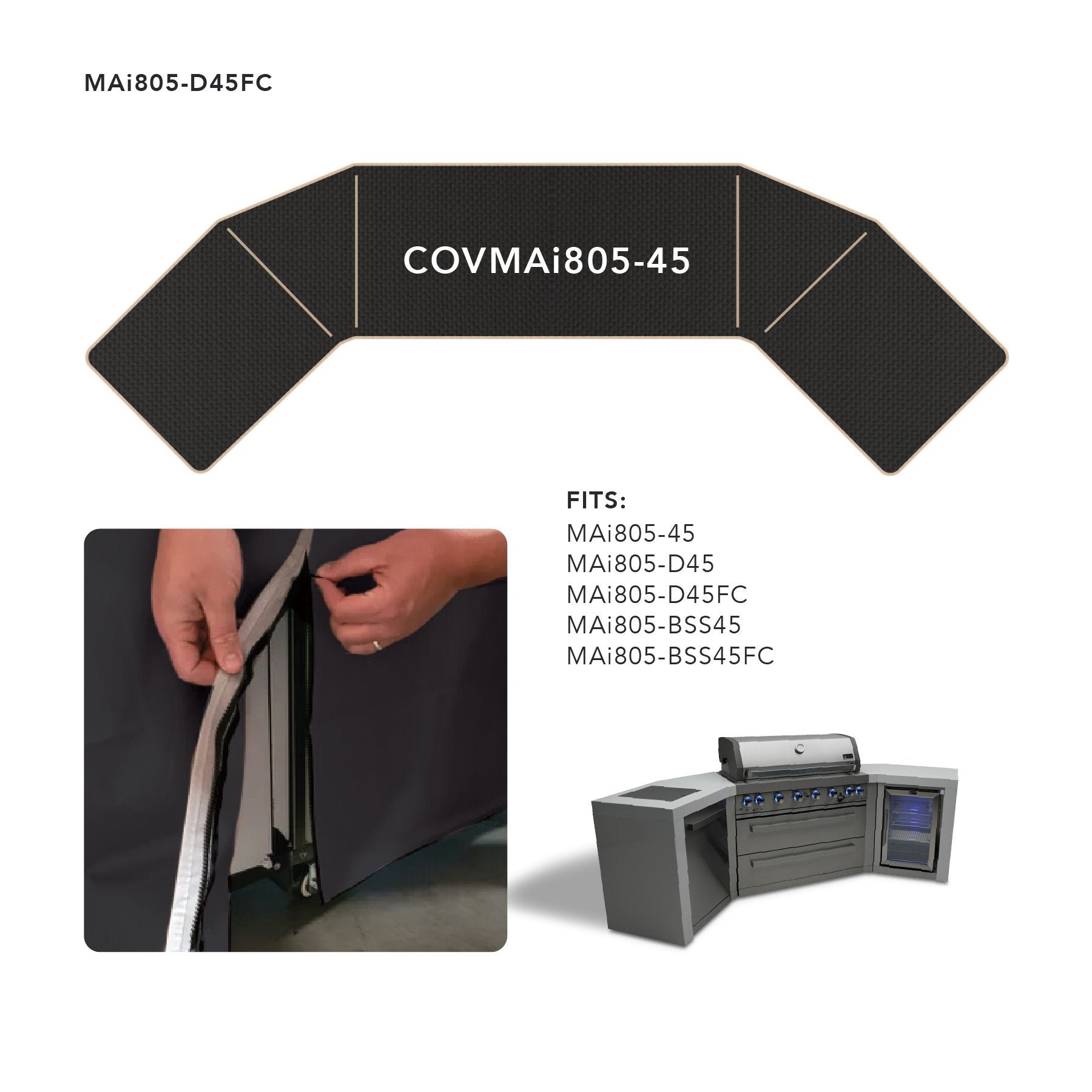 Cover for 6 Burner Island with 45-Degree Corners COVMAi805-45 by Mont Alpi