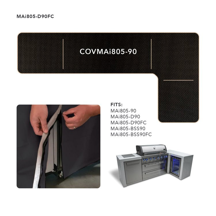 Cover for 6 Burner Island with a 90-Degree Corner COVMAi805-90 by Mont Alpi