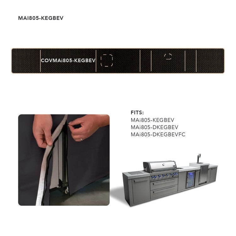 Cover for 6 Burner Island with a Kegerator and a Beverage Center COVMAi805-KEGBEV by Mont Alpi