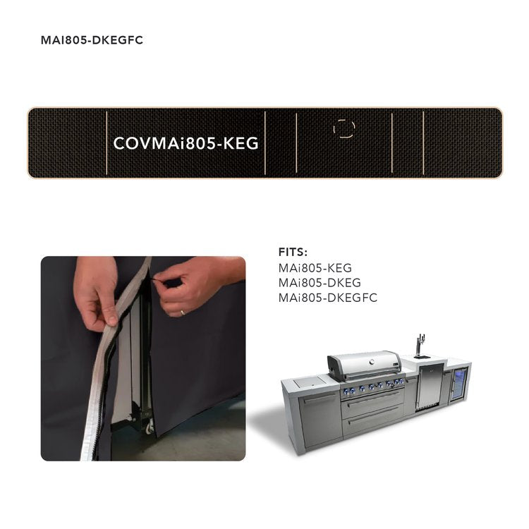 Cover for 6 Burner Island with a Kegerator COVMAi805-KEG by Mont Alpi