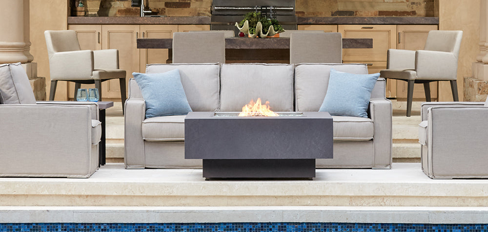 Faux Concrete 42" Square Fire Pit By Patio Renaissance